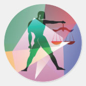 abstracte bil ronde sticker (Voorkant)