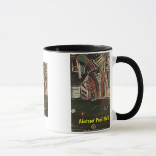 abstracte biljartzaal mok