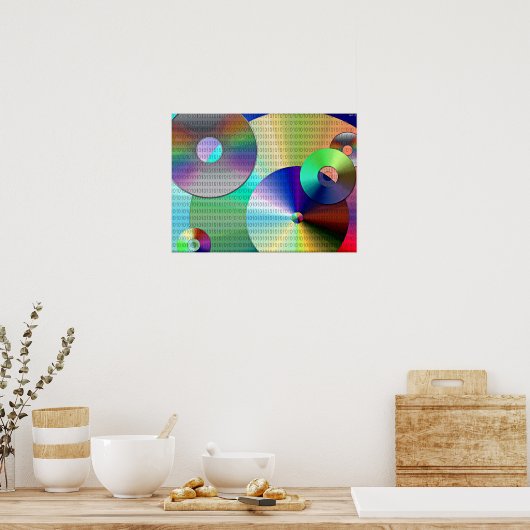 Abstracte binaire schijven poster (Keuken)