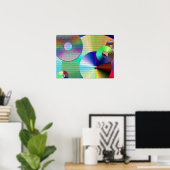 Abstracte binaire schijven poster (Thuiskantoor)