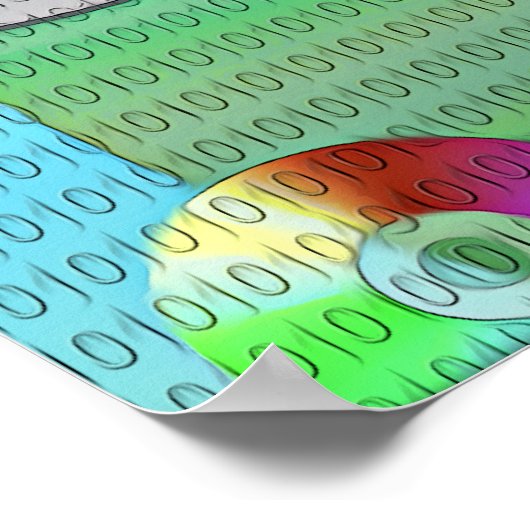 Abstracte binaire schijven poster (Hoek)