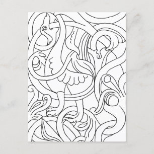 Abstracte Bird Deco Art Kleurplaat Briefkaart