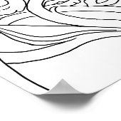 Abstracte Bird Deco Art Kleurplaat Poster (Hoek)