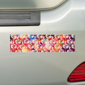 Abstracte blaadpatronen met een kleur bumpersticker (Op auto)