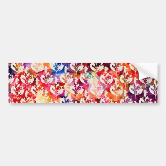 Abstracte blaadpatronen met een kleur bumpersticker (Voorkant)