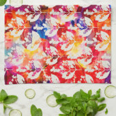 Abstracte blaadpatronen met een kleur theedoek (Gevouwen)