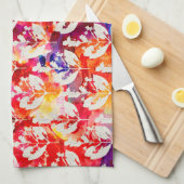 Abstracte blaadpatronen met een kleur theedoek (Quarter Fold)