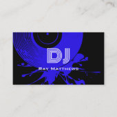 Abstracte Black and Blue Disc DJ Music Producer Visitekaartje (Voorkant)