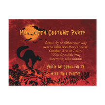 Abstracte Black Cat and Bats Halloween Party
