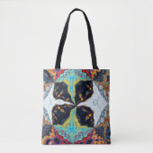 Abstracte Black Flower Canvas tas (Voorkant)
