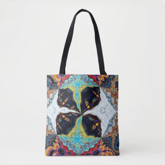 Abstracte Black Flower Canvas tas (Voorkant)