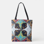 Abstracte Black Flower Canvas tas (Achterkant)