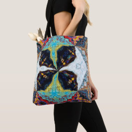 Abstracte Black Flower Canvas tas