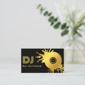 Abstracte Black Gold Music Disc DJ Visitekaartje (Staand voorkant)