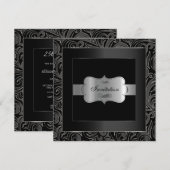 Abstracte Black & Silver Party | Jubileum Kaart (Voorkant / Achterkant)