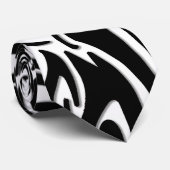 Abstracte Black Tribal Wolf Stropdas (Opgerold)