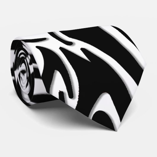 Abstracte Black Tribal Wolf Stropdas (Opgerold)