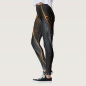 Abstracte Black Wave Leggings (Links)