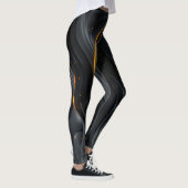 Abstracte Black Wave Leggings (Rechts)