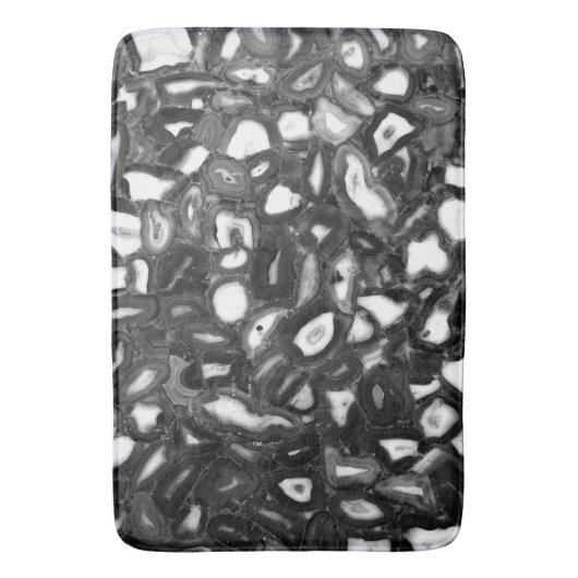 Abstracte Black White agates geode Badmat (Voorkant Verticaal)