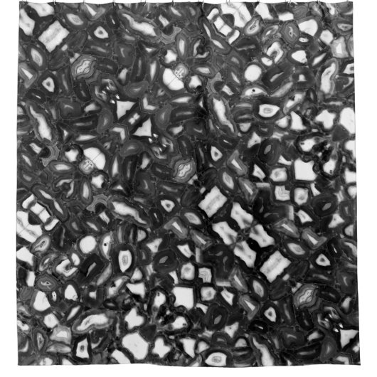 Abstracte Black White agates geode Douchegordijn (Voorkant)