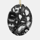 Abstracte Black White agates geode Keramisch Ornament (Rechts)