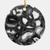 Abstracte Black White agates geode Keramisch Ornament (Voorkant)
