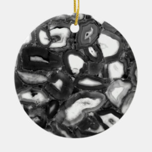 Abstracte Black White agates geode Keramisch Ornament
