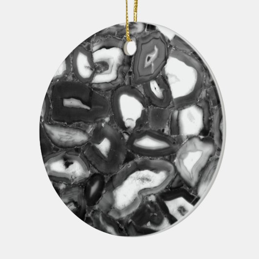 Abstracte Black White agates geode Keramisch Ornament (Links)