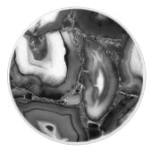 Abstracte Black White agates geode Keramische Knop (Voorkant)