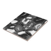 Abstracte Black White agates geode Tegeltje (Zijkant)