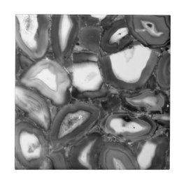 Abstracte Black White agates geode Tegeltje