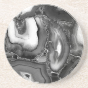 Abstracte Black White agates geode Zandsteen Onderzetter