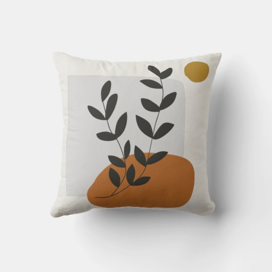 Abstracte Blad Illustratie Kunst Kussen (Achterkant)