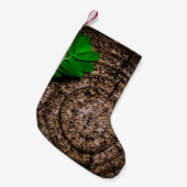 Abstracte bladboomstam groen kleine kerstsok (Voorkant (Hangend))