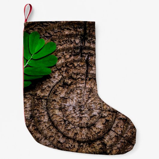 Abstracte bladboomstam groen kleine kerstsok (Voorkant)