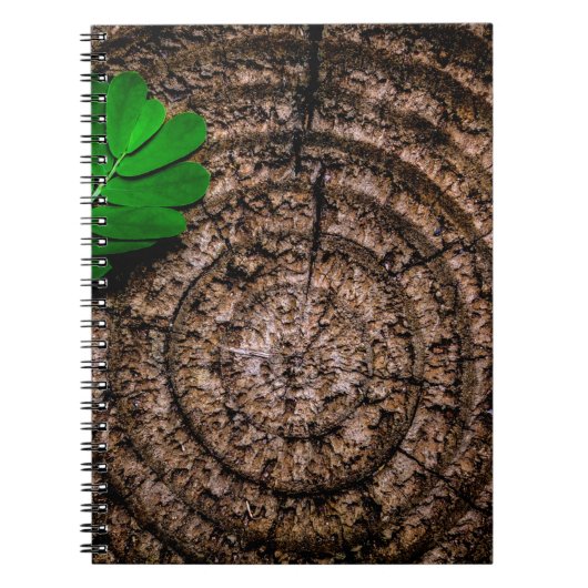 Abstracte bladboomstam groen notitieboek (Voorkant)