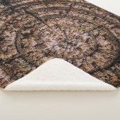 Abstracte bladboomstam groen sherpa deken (3/4)