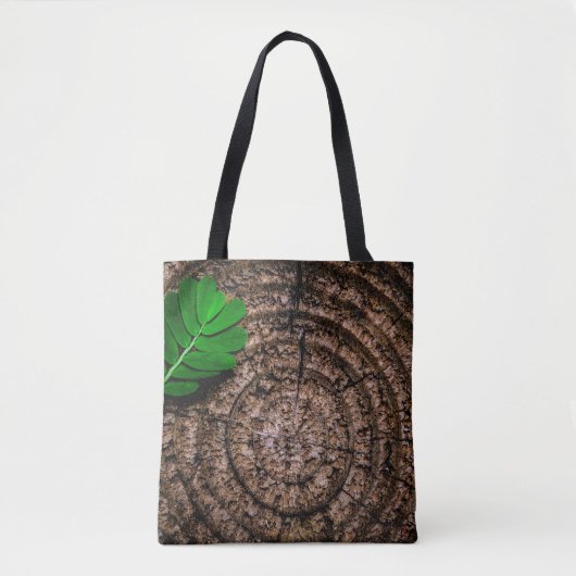 Abstracte bladboomstam groen tote bag (Voorkant)