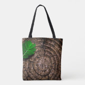 Abstracte bladboomstam groen tote bag (Achterkant)