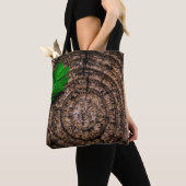 Abstracte bladboomstam groen tote bag (Dichtbij)