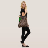 Abstracte bladboomstam groen tote bag (Op model)