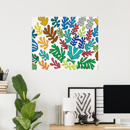 Abstracte bladeren 2 poster (Thuiskantoor)