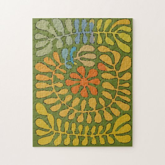 Abstracte bladeren, #3 legpuzzel (Verticaal)