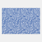 Abstracte Bladeren Blauw Modern Shapes Wrapping Pa Inpakpapier Vel (Voorkant)