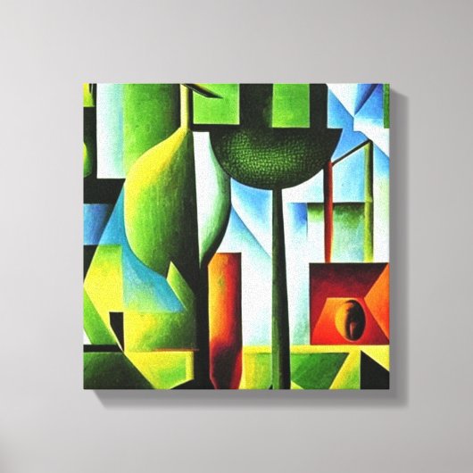 Abstracte bladeren canvas afdruk (Voorkant)