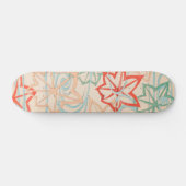 Abstracte bladeren Druk Japans patroon af Persoonlijk Skateboard (Horizontaal)