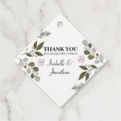 Abstracte bladeren en bloemen bedankjes labels (Voorkant)