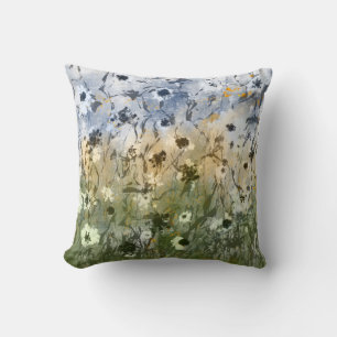 Abstracte bladeren en bloemen wilde tuin kussen