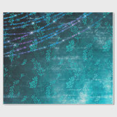 Abstracte bladeren en strijklichten op groen cadeaupapier (Vlak)